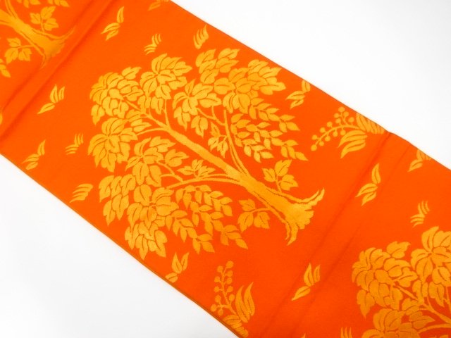 JAPANESE KIMONO / ANTIQUE FUKURO OBI / SILK / WOVEN TREE
